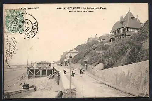 AK Villerville, Le Casino et la Plage dans un site de toute beauté