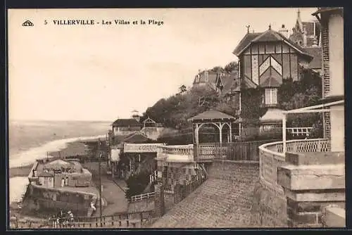 AK Villerville, Les Villas et la Plage