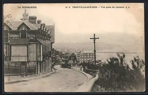 AK Trouville-sur-Mer, Vue prise du Calvaire