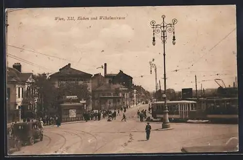 AK Wien, Eichenstrasse & Wilhelmstrasse, Strassenbahn