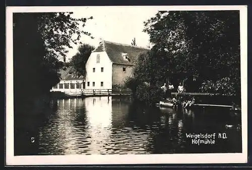 AK Weigelsdorf /N.D., Blick zur Hofmühle