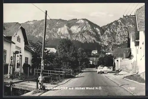 AK Maiersdorf, Ortspartie mit der Hohen Wand