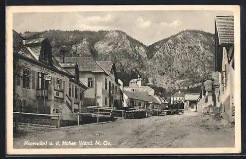 AK Maiersdorf a. d. Hohen Wand, Strassenpartie mit Spezerei-Mehl und Schnittwaren K. Seidler