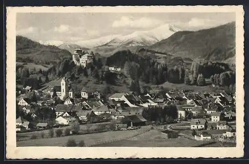 AK Neumarkt, Ortsansicht mit Blick auf das Tauerngebirge