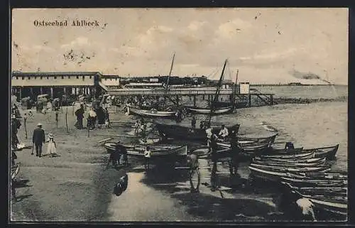 AK Ahlbeck /Ostsee, Boote am Strand