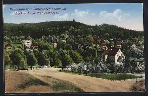 AK Woltersdorf / Mark, Panorama mit Blick auf die Kranichberge