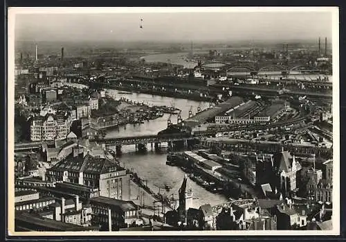 AK Hamburg-Rothenburgsort, Oberhafen und Elbbrücke