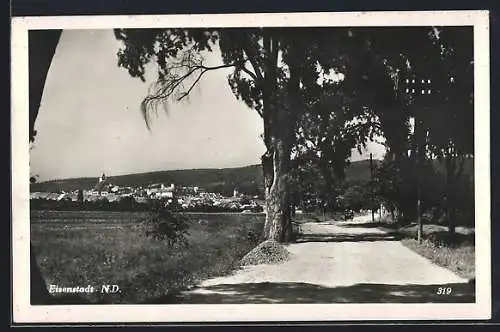 AK Eisenstadt, Teilansicht und Strassenpartie