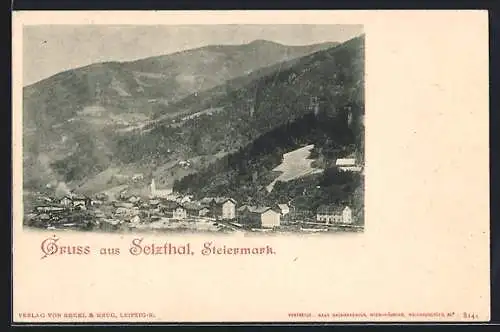 AK Selzthal /Steiermark, Ortsansicht gegen die Berge