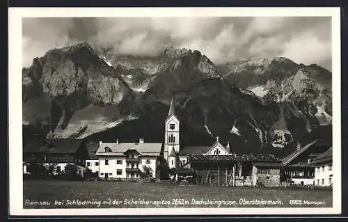 AK Ramsau bei Schladming, Teilansicht mit Kirche