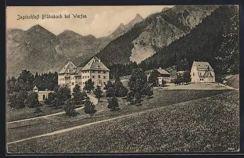AK Werfen, Blick zum Jagdschloss Blühnbach