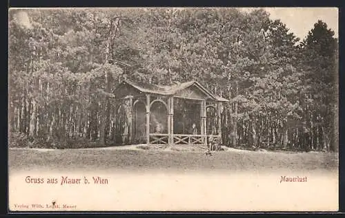 AK Mauer b. Wien, Mauerlust, Pavillon am Waldrand