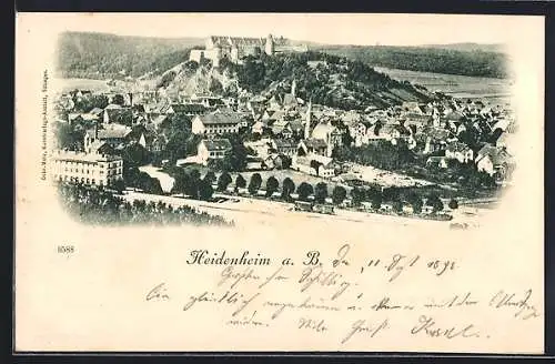 AK Heidenheim / Brenz, Totalansicht mit dem Schloss