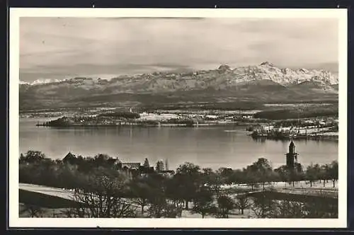 AK Überlingen /Bodensee, Mainaubucht, Säntis und Altmann