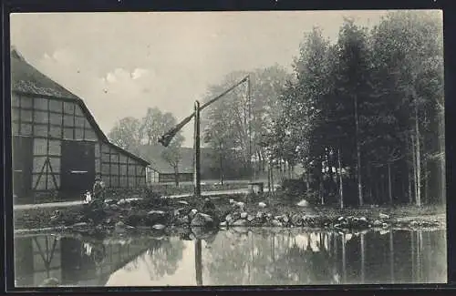 AK Drögen-Nindorf /Lüneburger Heide, Dorfpartie