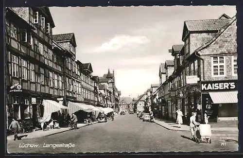 AK Lüchow / Dannenberg, Blick in die Langestrasse, Kaiser's Ladengeschäft