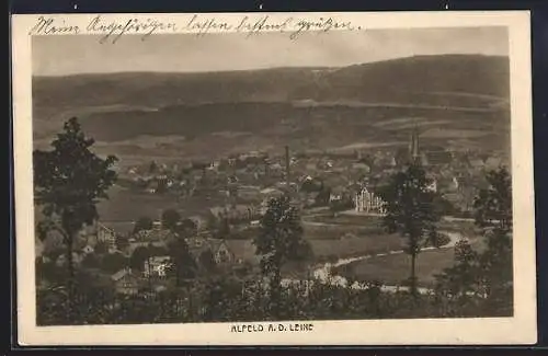 AK Alfeld a. d. Leine, Teilansicht mit Kirche