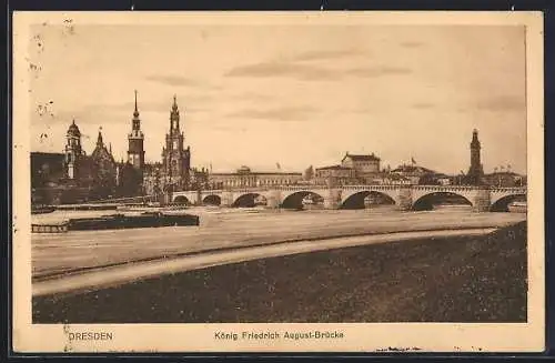 AK Dresden, König Friedrich August-Brücke