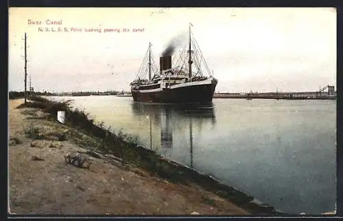 AK Suez Kanal, N.D.L.S.S. Prinz Ludwig passing the Canal