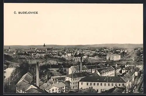 AK Budweis / Ceske Budejovice, Blick über die Dächer