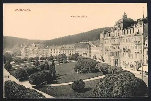 AK Marienbad, Kirchenplatz