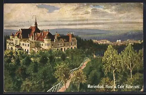 AK Marienbad, Hotel und Café Rübezahl