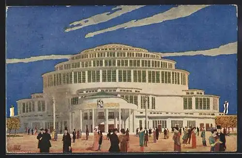 Künstler-AK Breslau, Ausstellung zur Jahrhundertfeier der Freiheitskriege 1913, Jahrhunderthalle