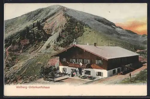 AK Wallberg-Unterkunftshaus mit Bergpanorama