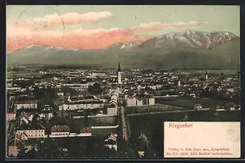 AK Klagenfurt, Ortsansicht aus der Vogelschau