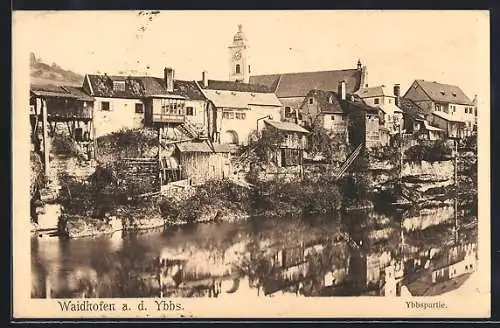 AK Waidhofen a. Ybbs, Ortsansicht mit Ybbspartie