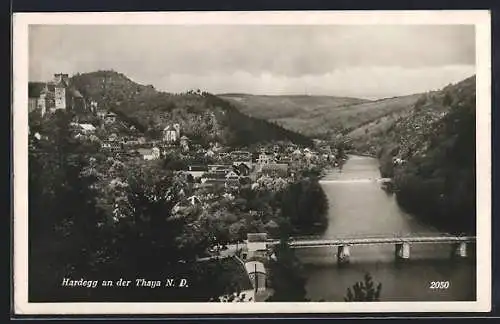 AK Hardegg an der Thaya, Teilansicht aus der Vogelschau