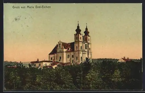 AK Rosenburg-Mold, Ansicht der Kirche Maria Drei-Eichen