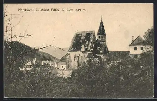 AK Edlitz, Blick zur Pfarrkirche