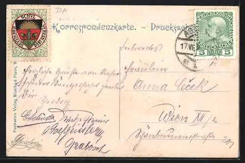 AK Aspang, Ortsansicht, Fahrt der Sangesfreunde im Österreichischen Gebirgsverein in Wien nach Aspang 1910