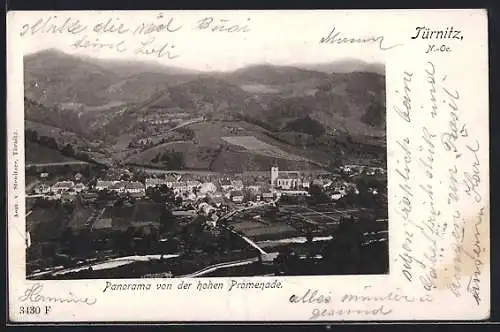 AK Türnitz /N.-Oe., Panorama von der hohen Promenade