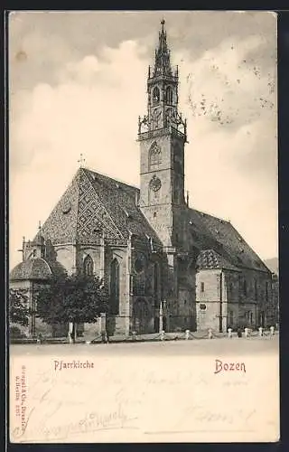 AK Bozen, Ansicht der Pfarrkirche