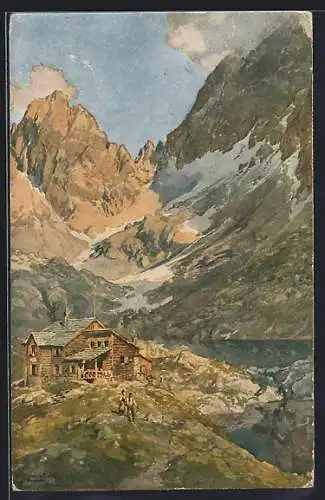 Künstler-AK Edward Theodore Compton: Karlsbader Hütte, Laserz