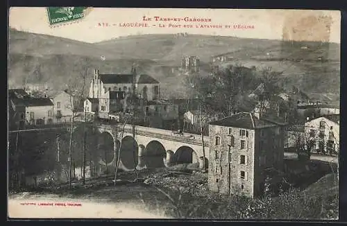 AK Laguépie, Le pont sur l`Aveyron et l`église