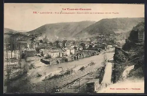 AK Laguépie, Vue panoramique, Confluent de l`Aveyron et du Viaur