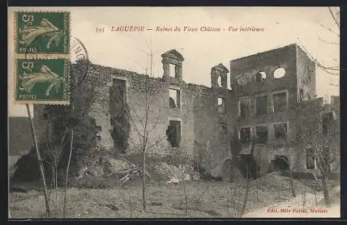 AK Laguépie, Ruines du Vieux Château, Vue intérieure