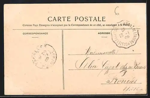 AK Beaumont, Vue générale du village et de la rivière avec des oies