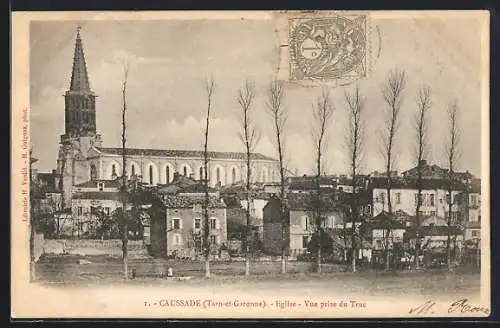 AK Caussade, Église, Vue prise du Truc