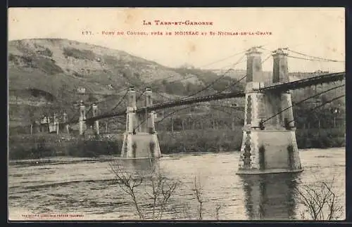 AK Moissac, Pont du Cacor sur le Tarn-et-Garonne près de Saint-Nicolas-de-la-Grave