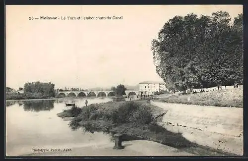 AK Moissac, Le Tarn et l`embouchure du canal