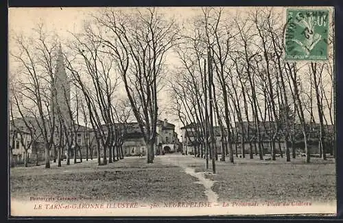 AK Nègrepelisse, La Promenade, Place du Château