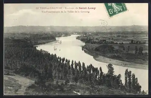 AK Saint-Loup, Vue panoramique de la Vallée de la Garonne