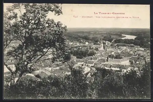 AK Moissac, Vue plongeante, centre de la ville