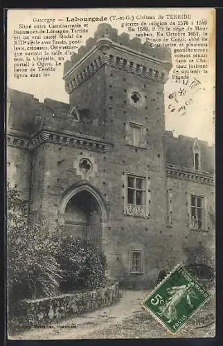 AK Labourgade, Château de Terride du XIIIe siècle avec son architecture médiévale