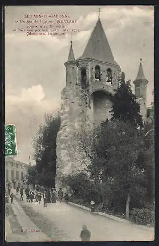 AK Auvillar, Clocher de l`Église du XIe siècle, Monument historique