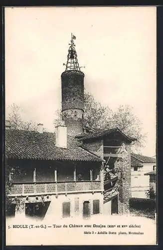 AK Bioule, Tour du Château avec Donjon, XIIIe et XVe siècles